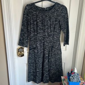 Talbots wool dress with leather trim